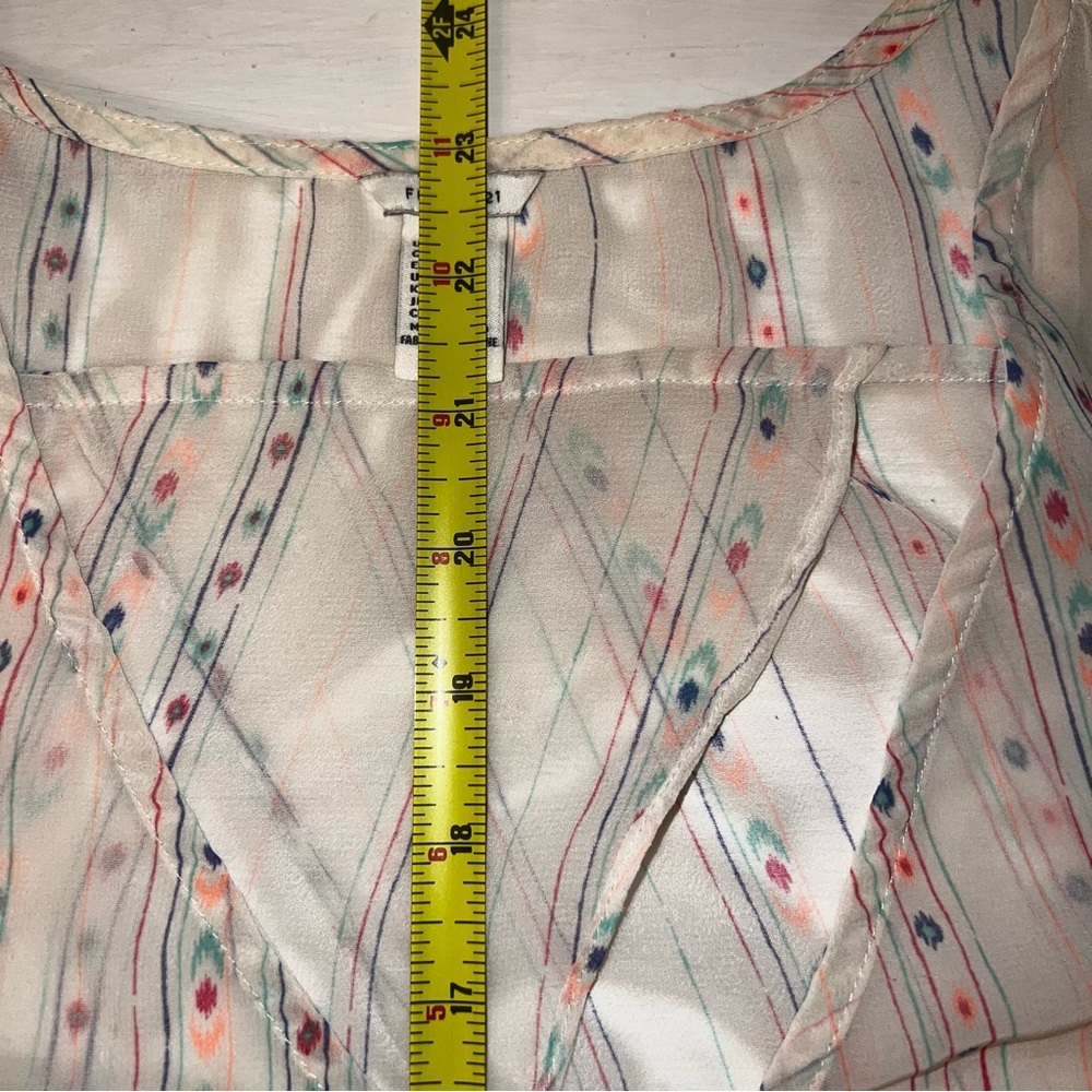 Boho style White Sleeveless Top with Colorful Stripes Forever21 large - Picture 6 of 8